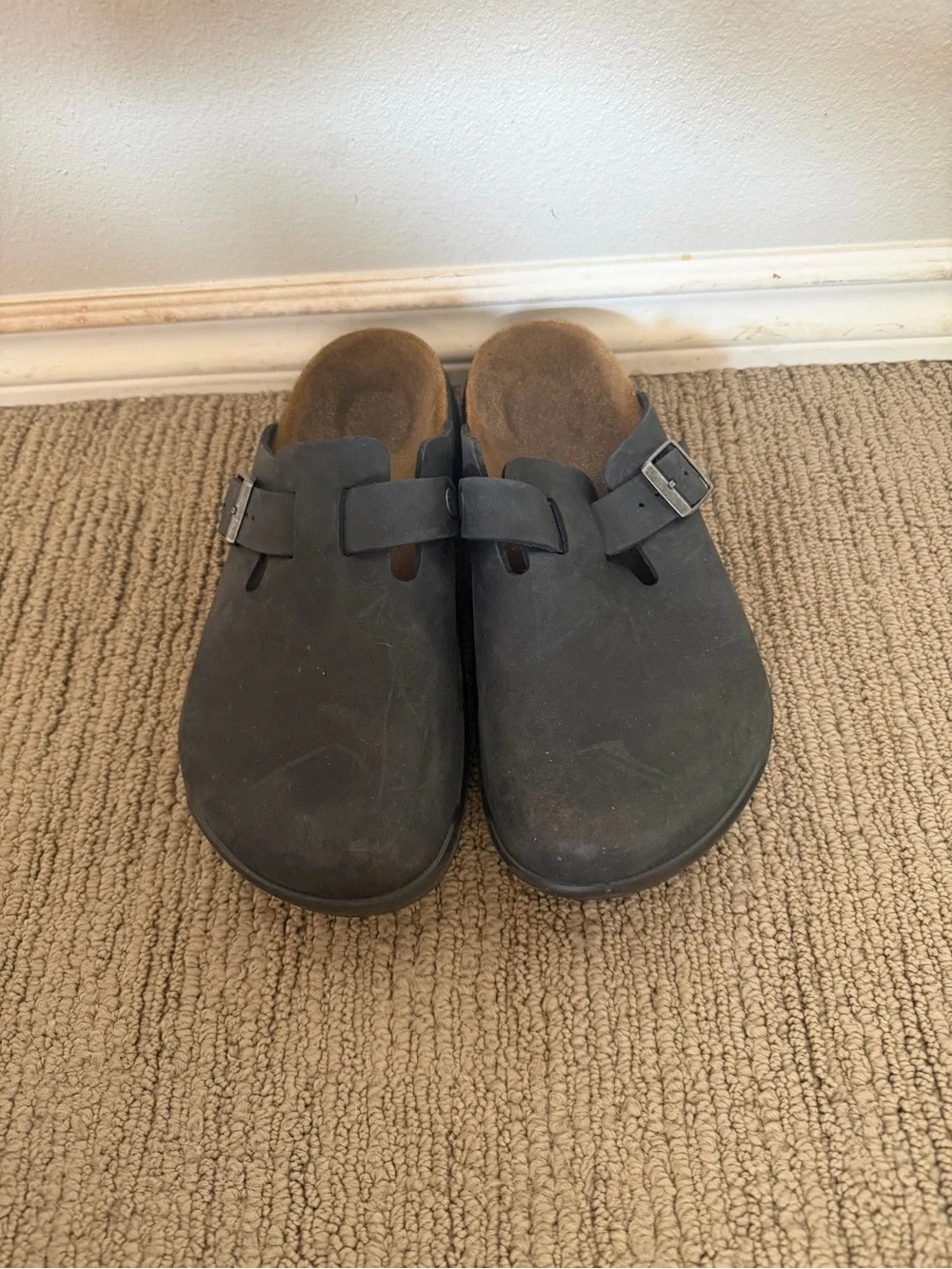 Birkenstock Black Slip-On Buckle Clogs